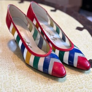 Vintage Colorful Striped Women's Shoes